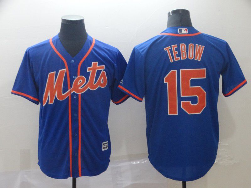 Men New York Mets #15 Tebow Blue Game MLB Jerseys->atlanta braves->MLB Jersey